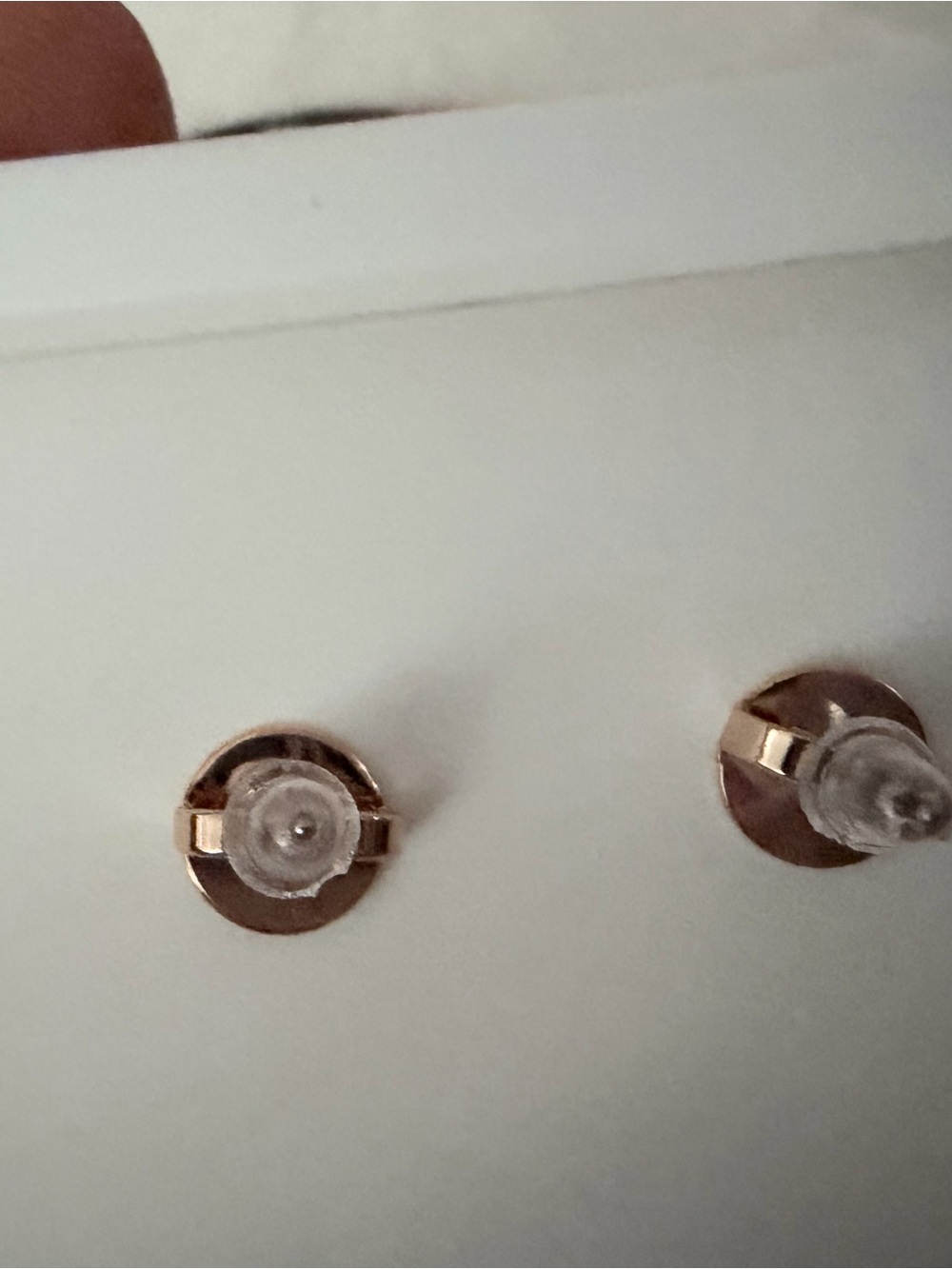 Tory Burch Rose Gold Double-T Logo Stud Earrings - Picture 3 of 7